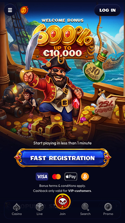Smash Casino Mobile Homepage