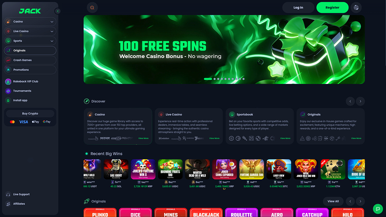 Jack Casino Homepage