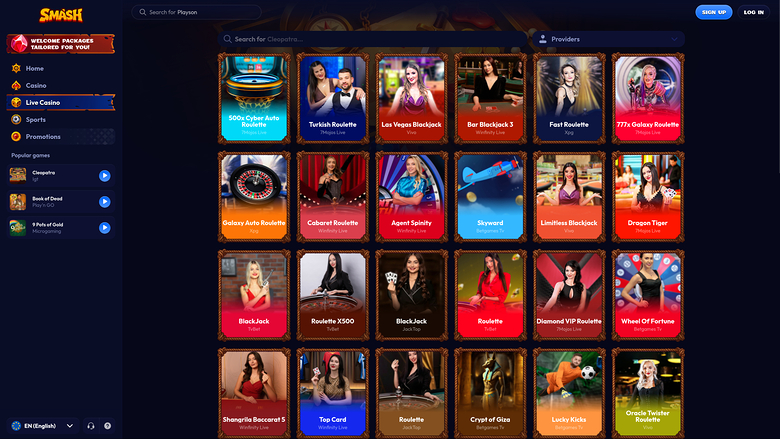 Smash Casino Desktop Live Dealer
