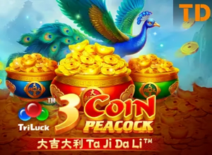 3 Coin Golden Peacock logo