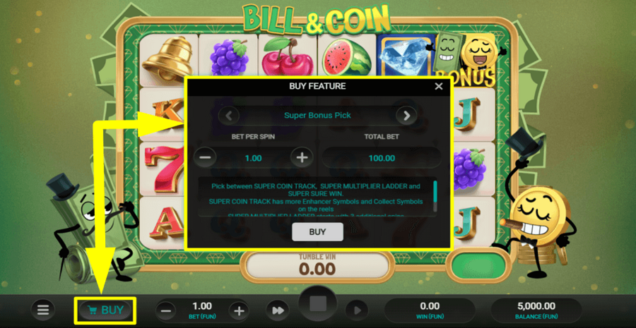 Bill And Coin Buy Feature