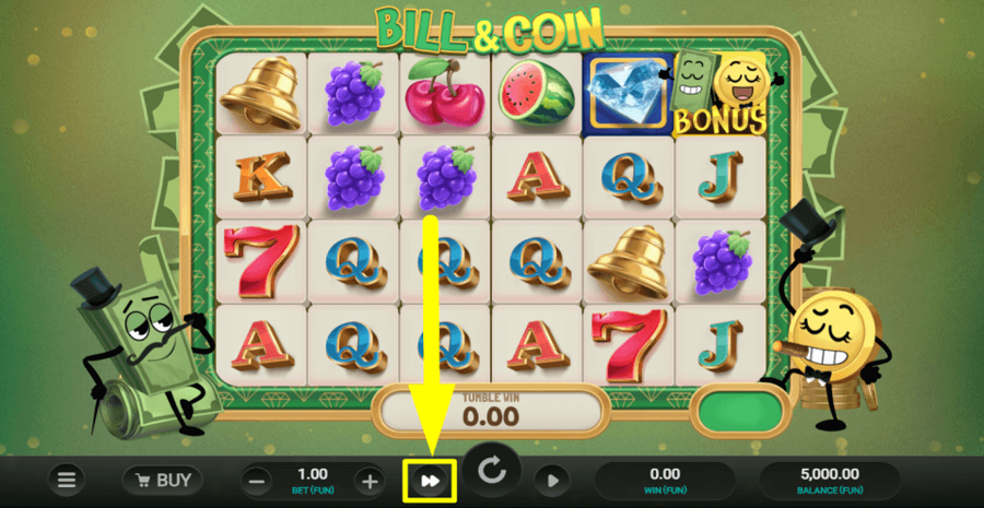 Bill And Coin Quick Spin Feature
