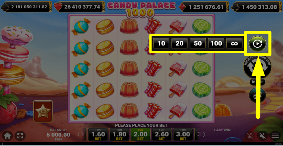 Candy Palace 1000 Autoplay Feature