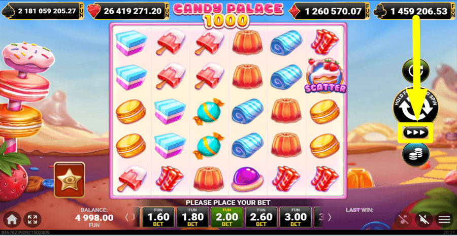 Candy Palace 1000 Turbo Feature