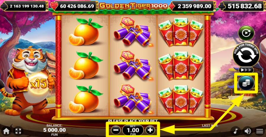 Golden Tiger 1000 Adjust Bet