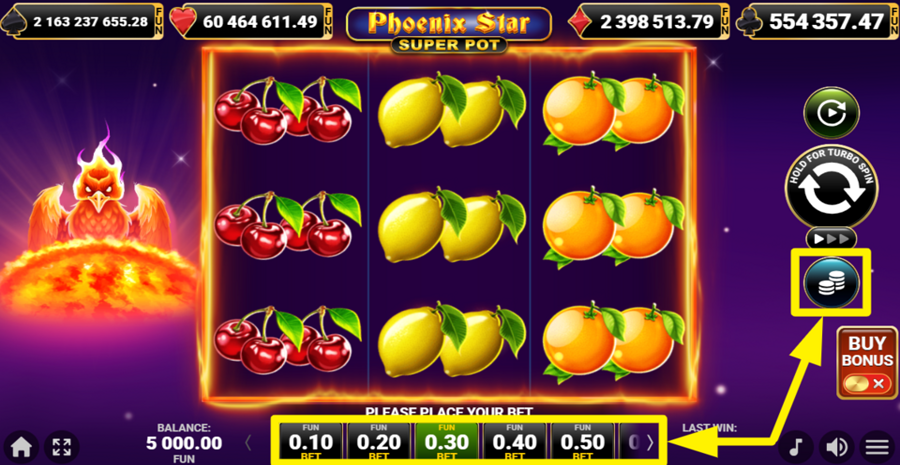 Phoenix Star Super Pot Adjust Bet