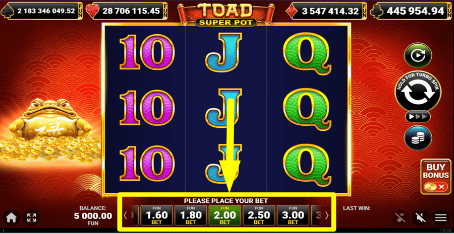Toad Super Pot Bet Value
